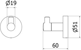 Mexen kiegészítők, Remo törölközőtartó, 1 kampós, rózsa arany, 70507351-60