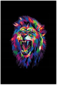 Poszterek 80x120 Színes ordító tigris