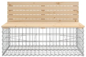 tömör fenyőfa gabion kerti pad 103x70x65 cm