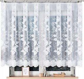 Jacquard függöny mintás 023006 , magasság 140cm, fehér színben (méterenként)
