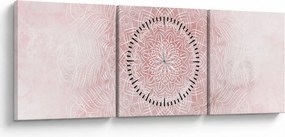Kép - Rózsaszín mandala (órával) (90x30 cm)