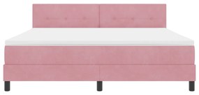 Boxspring Ágy Mattal Rózsaszín Szuper King Bársony