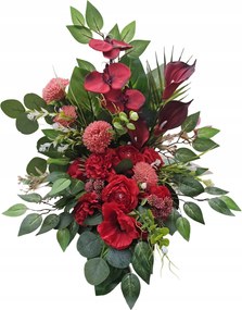 Nád Csokor Piros Orchidea Prémium Művirág Sír Temető