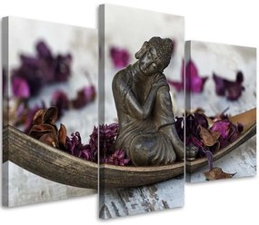 Gario Vászonkép Buddha és lila zen virágok - 3 részes Méret: 60 x 40 cm