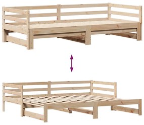 tömör fenyőfa kanapéágy fiókkal 90 x 200 cm