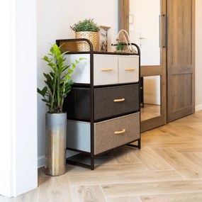 HAZEL TYP 2 szekrény szövet fiókokkal, barna, M