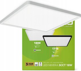 Mennyezeti lámpa Led plafon 18W IP54 3 fényszín Cct 1800lm fekete