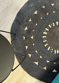 Kerek juta szőnyeg MAYA 100 cm, fekete