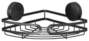 Static-Loc® Pavia fekete fali fürdőszobai sarokpolc, szélesség 27 cm - Wenko