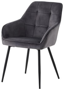 Szürke kárpitozott karfás étkezőfotel szett 2 db-os Nolan Square – Unique Furniture