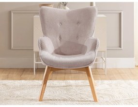 Világos rózsaszín kordbársony fotel Niko – Ropez