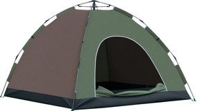 Outsunny 4-Személyes Pop-Up Kempingtáborozó Sátor, Strand Sátor Hordtáskával, Lámpakapcsolókkal és Tároló Zsebekkel, UV Védelem, 210x210x135 cm | Aoso