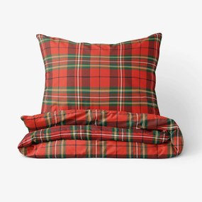 Goldea pamut ágyneműhuzat - piros kockás 140 x 220 és 70 x 90 cm