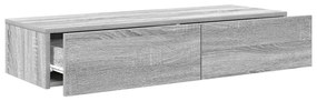 Falipolc fiókokkal szürke sonoma 100x36x19 cm műszaki fa