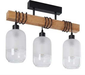 BRILAGI - Felületre szerelhető csillár WOOD GLASS 3xE27/60W/230V fenyő/fekete/fehér