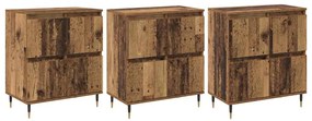 Oldalszekrények 3 pcs Régi fa 180 x 35 x 70 cm Faanyag