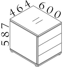 Alkotó konténer 46,4 x 60 cm, mobil, antracit / fehér