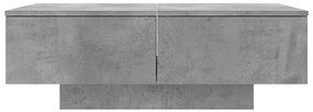 Betonszürke szerelt fa dohányzóasztal 90 x 60 x 31 cm