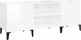 vidaXL magasfényű fehér szerelt fa hanglemezszekrény 121x38x48 cm