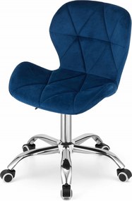 ZARIMO dolgozói szett: asztal 80x40 cm, fehér + AVOLA VELVET szék, kék