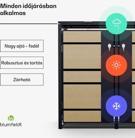 Blumfeldt BinSafe, szemétkosár tároló doboz, 2 szemétkosár, 240 l, zárható, időjárásálló horganyzott acél