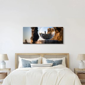 Nagyító és a táj képe (120x50 cm)