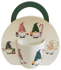 Home Elements Porcelán bögre karácsonyi mintávalTörpe 300 ml, díszdobozban