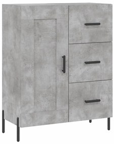 betonszürke szerelt fa magasszekrény 69,5 x 34 x 180 cm