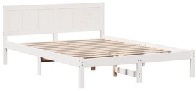 Fehér Fenyő Ágykeret Fehér Fa 150 x 200 cm Tartós