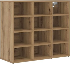 vidaXL Cipőszekrény polcokkal Artisan tölgy 77,5 x 30 x 67 cm Faanyag