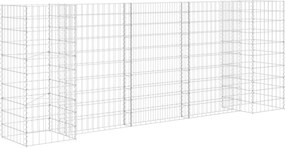 vidaXL H alakú acéldrót virágtartó gabion 260 x 40 x 100 cm