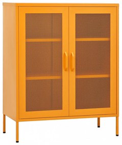 mustárzöld acél tárolószekrény 80 x 35 x 101,5 cm