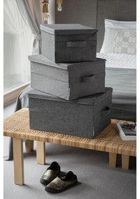 Szürke fedeles textil tárolódoboz 35x19x26 cm Soft Storage – Bigso Box of Sweden