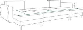 AKCIÓ Kinyitható U alakú ülőgarnitúra SILVIANO 300x140 cm, szürke + 2 díszpárna INGYENES II. osztály