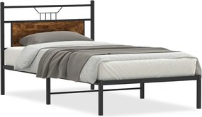 vidaXL füstös tölgy színű szerelt fa ágykeret matrac nélkül 90x190 cm