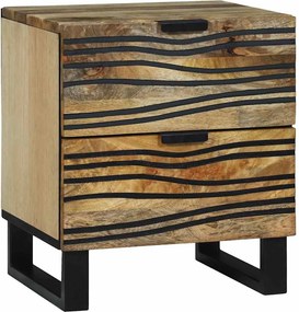 vidaXL Éjjeliszekrény fiókkal Barna 40 x 33 x 46 cm Tömör akácfa
