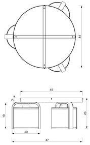 Felületre szerelhető csillár JONKO 3xE27/60W/230V