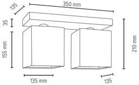 Spot-Light 2241236 - GREAT stropní svítidlo 2xE27/25W/230V beton