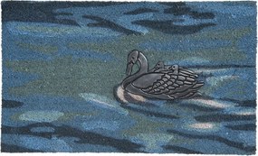 Kék hattyús ajtószőnyeg 75x45x1 cm