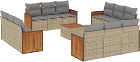 vidaXL 13 részes bézs polyrattan kerti ülőgarnitúra párnákkal