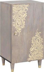 vidaXL Széf polcokkal Szürke és Arany 40 x 33 x 75 cm Tömör Mangófát