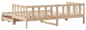 kihúzható heverő fiókokkal matrac nélkül 90 x 190 cm
