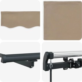 Behúzható napellenző Bézs 450 × 350 cm Poliészter és acél