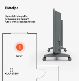 Klarstein Bansin Smart 2500 konvektoros hősugárzó, 2500 W, Alkalmazás, 5- 50 °C, LED kijelző, Érintőképernyő