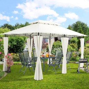 Casaria® Kerti pavilon Topas 4x3 - krém