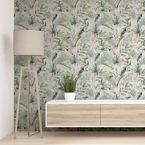 Arthouse Signature 1 Tropical Floral rózsaszín-zöld trópusi papír tapéta – 924906