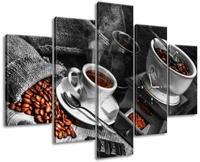 Gario Órás falikép Arabica kávé - 5 részes Méret: 150 x 105 cm