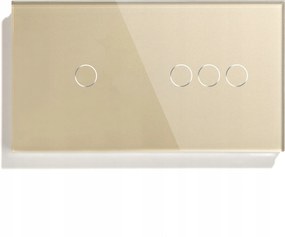 Érintőkapcsoló 1+3 Üveg Kapcsoló Led Háttérvilágítással 157mm