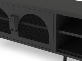 Fekete TV-állvány 160x50 cm Diora – Marckeric