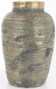 Váza kerámia kék, arany 31x20x20cm
